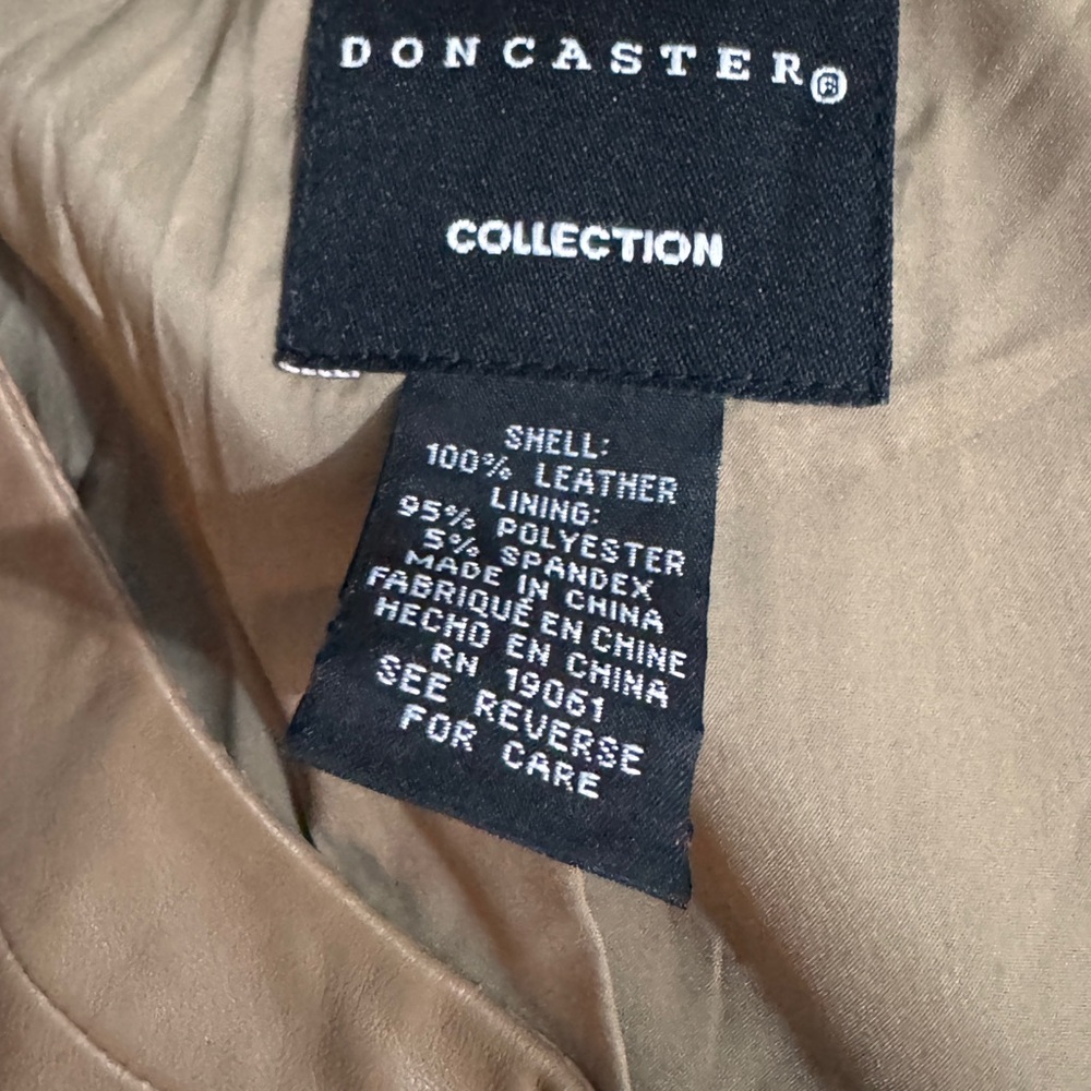 Doncaster Tan Leather Jacket cost size 12 - Picture 7 of 9